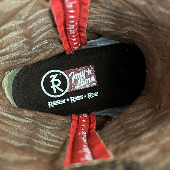 Tony Lama Pitstop Stockman Western Boot Mens 10 EXTRA WIDE Leather Ranch NEW - Picture 8 of 11